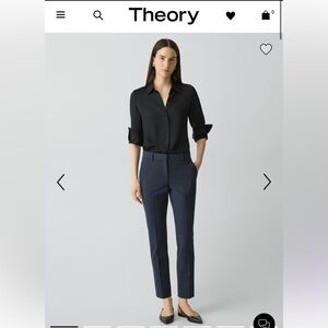 LIKE NEW Theory Navy Treeca Straight Ankle Suit Pants